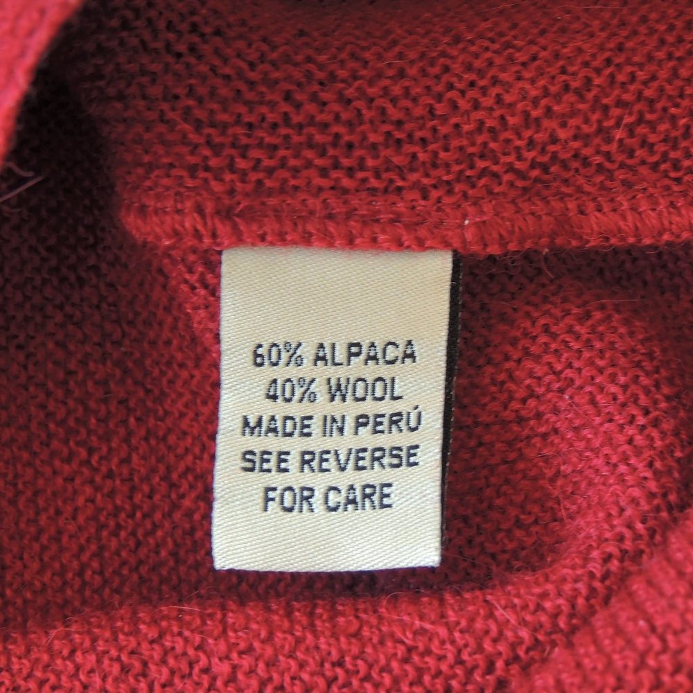 NWOT Wool/Alpaca Red Zip-front Cardigan - Picture 8 of 13
